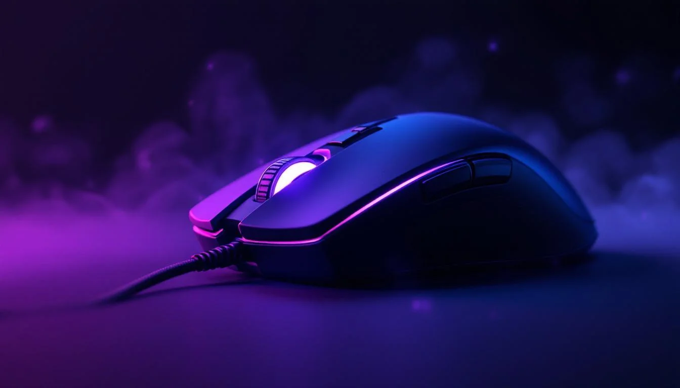 Gaming mouse right button glowing violet — right click CPS test